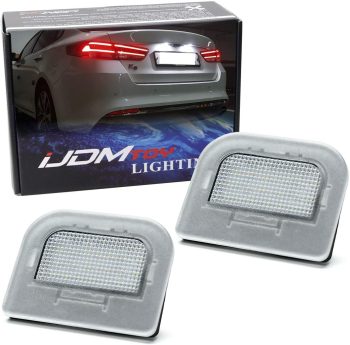 طقم إضاءة لوحة أرقام السيارة LED 3 واط من iJDMTOY متوافق مع كيا أوبتيما وK5 2016-2020، 18 قطعة زينون أبيض