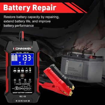 كونوي RC-10 شاحن بطارية ذكي 12 فولت 10 أمبير و24 فولت 5 أمبير