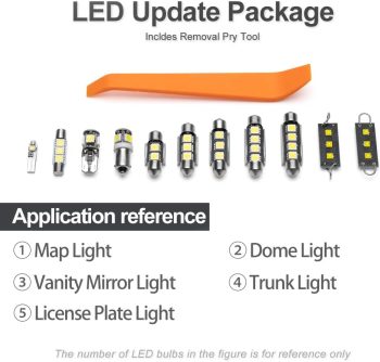 مجموعة مصابيح LED داخلية 11 قطعة لسيارة هونداي سانتا في 2013-2020 مع أداة تركيب