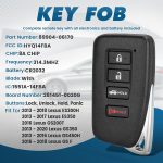 مفتاح تحكم عن بعد ذكي بديل لكزس ES 300h 350 GS 350 450h F 2013-2019 HYQ14FBA 281451-0020G 4 أزرار